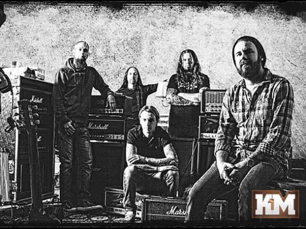 in flames